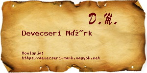 Devecseri Márk névjegykártya